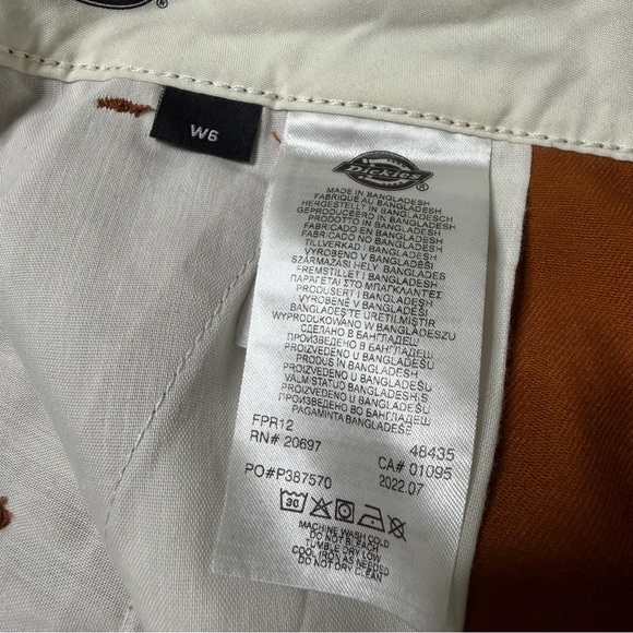 Dickies Sawyerville Wide Leg Double Knee Work Pants Womens US6 Orange Workwear - Picture 6 of 10